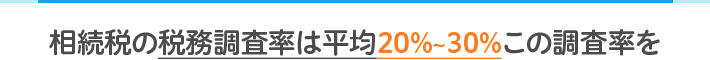 相続税の税務調査率は平均20%～30%